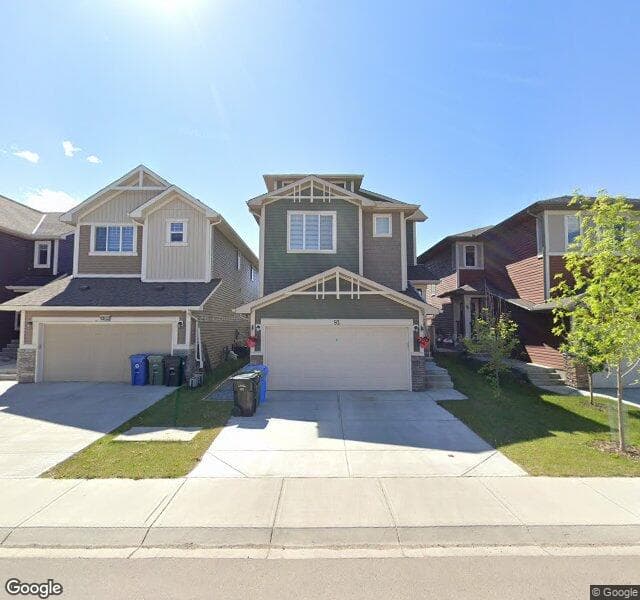 Street view of 93 Saddlestone Place NE, Calgary