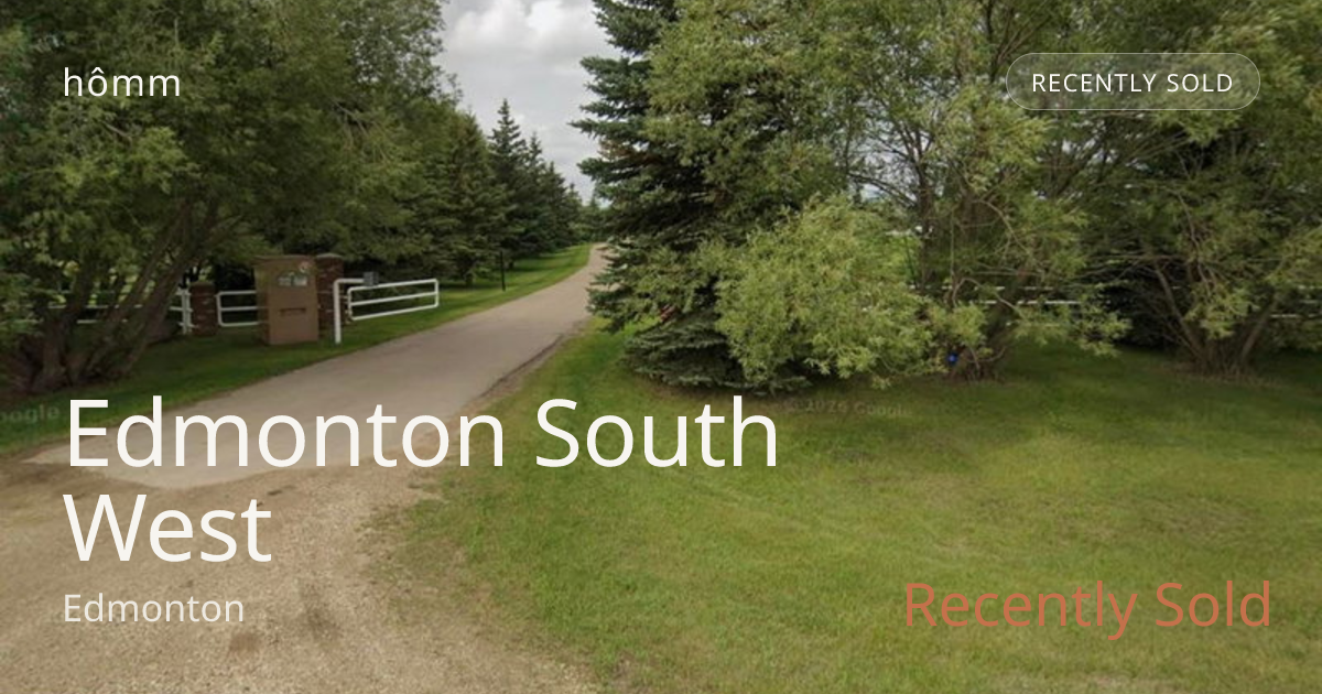 Edmonton South West Sold Data & Comparable Sales | hômm